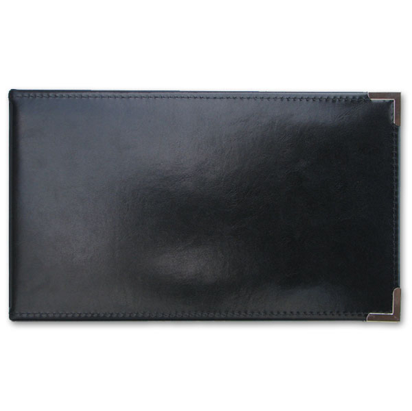 Black one-per-page cheque binder for manual cheques.