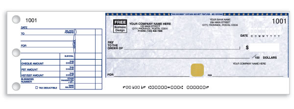 Manual business cheques with your company imprint.