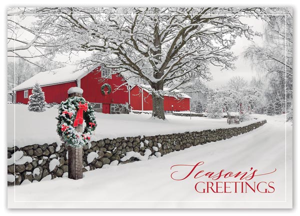 Send warm holiday greetings with this quaint and budget-friendly Rustic Ranch Card.