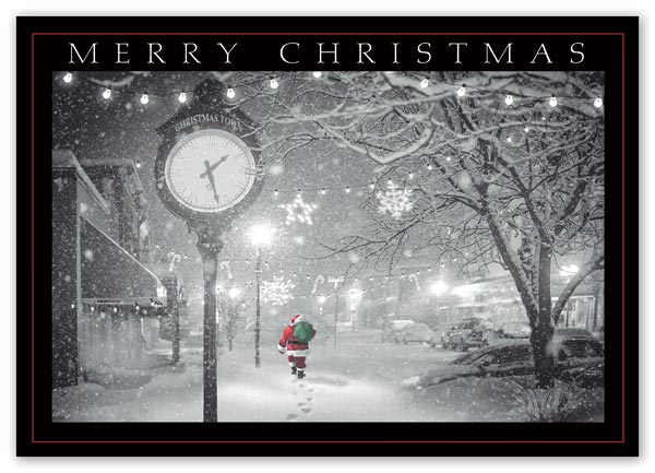 Send warm holiday greetings with this poignant and budget-friendly Midnight Walk Card.