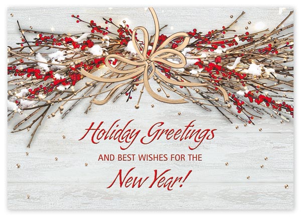 Custom printed holiday greeting cards for your company.