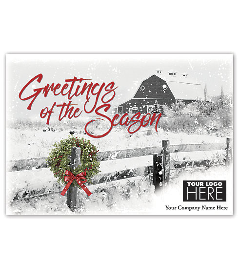 Send beautiful greetings to your client this season with this quaint and simple card.