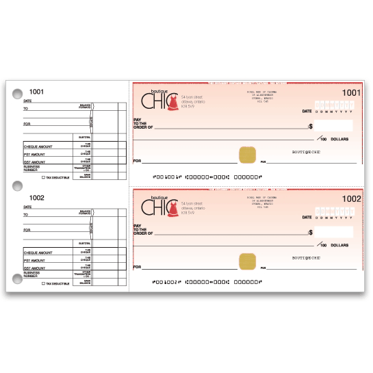 S1165MA - Custom Cheques, Two-To-a-Page, 3 Ink Colors