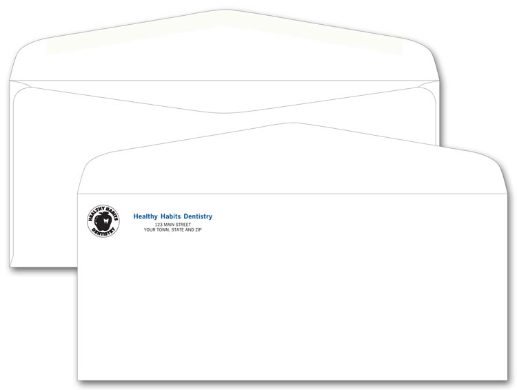 Custom printed number 10 self-seal envelopes.