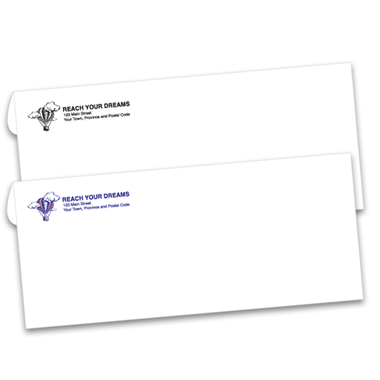 Business envelopes that are custom printed up to 2 ink colors with your business logo