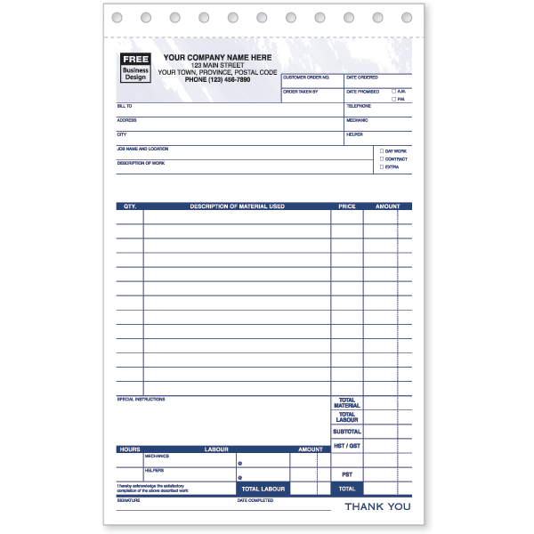 W211 - Custom Job Invoices | Business Invoices Printing