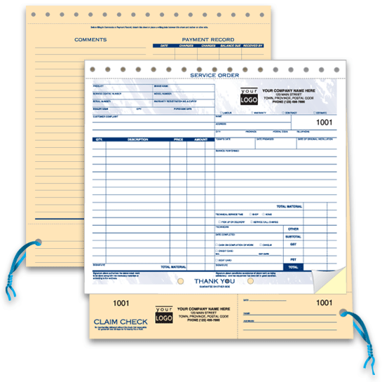 W2311 - Service Orders with Claim Check and ID Tag