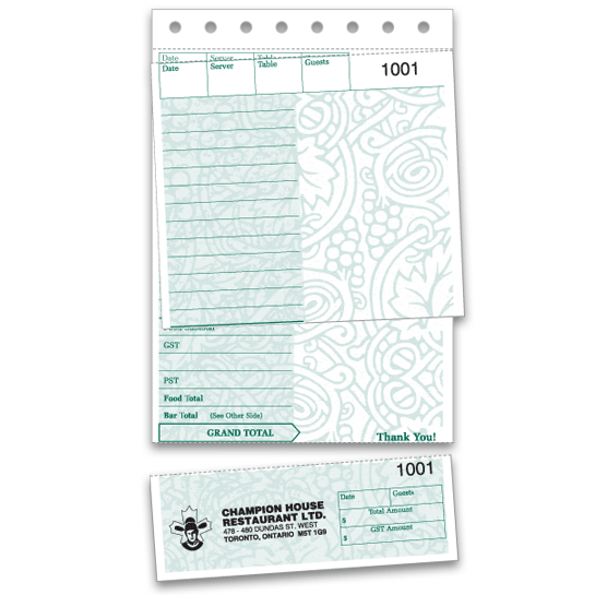 W2503C - Restaurant Guest Checks | Restaurant Order Forms