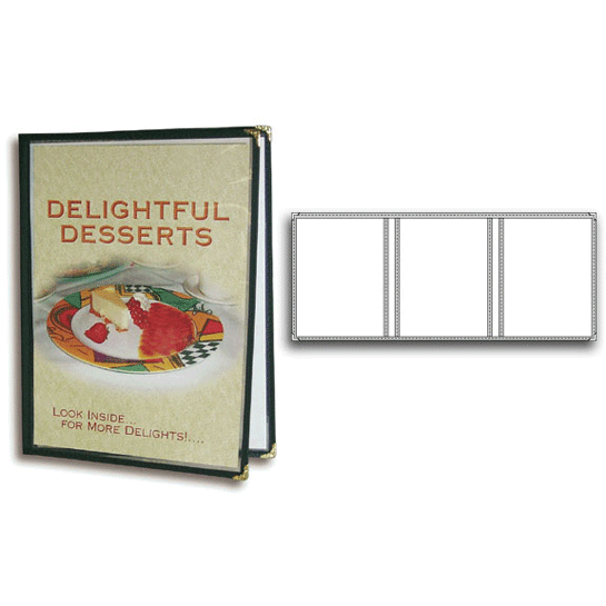 W2514 - Restaurant Menu Covers | Letter Size Menu Covers - 3 Panel