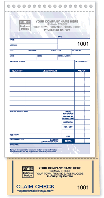 W305 - Service Order Forms | Service Order Forms with Ties