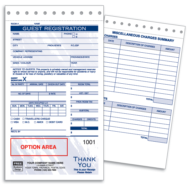 W521 - Guest Registration Forms | Hotel Forms