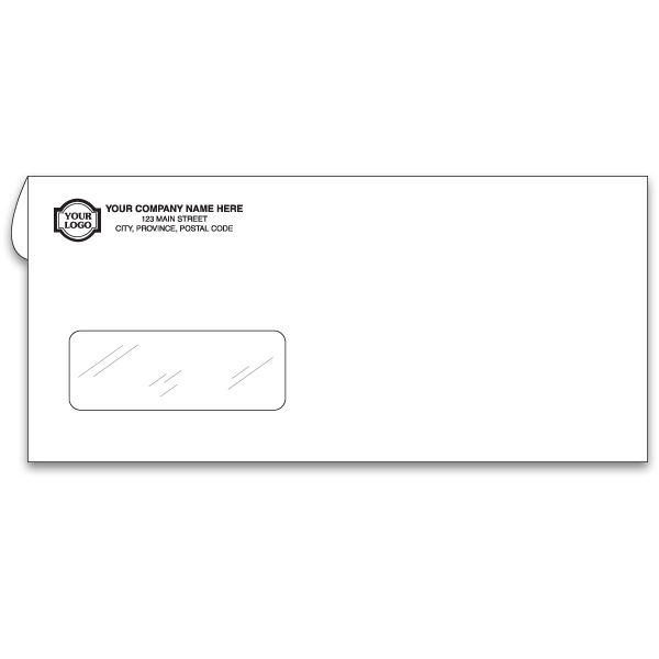 Envelopes compatible with business forms with one window.