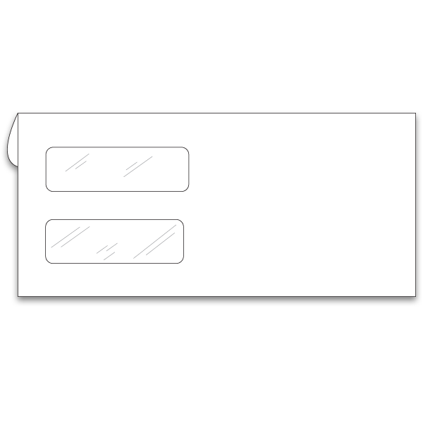 Envelope with 2 windows and compatible with computer forms.
