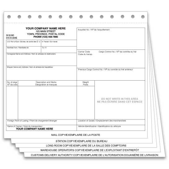 W8080 - Trucking Business Forms | A8A Canada Customs Forms