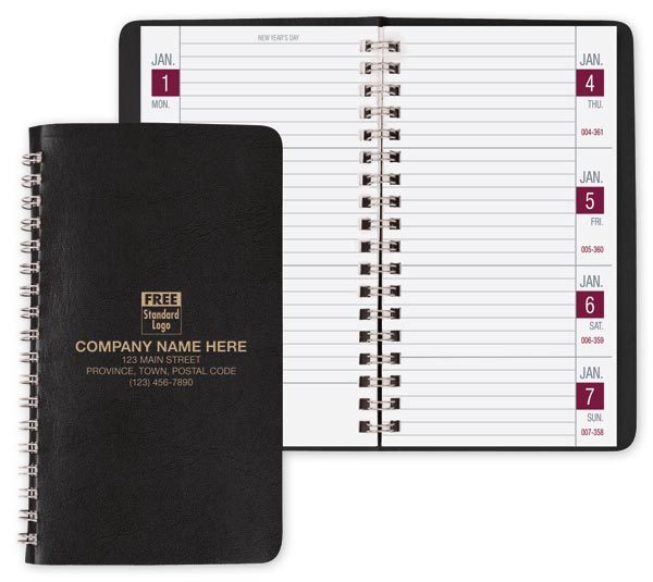 2018 pocket planners in a weekly format.