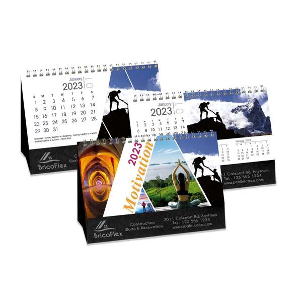 This desk calendar serves as a great advertising tool with your business information printed on both sides.