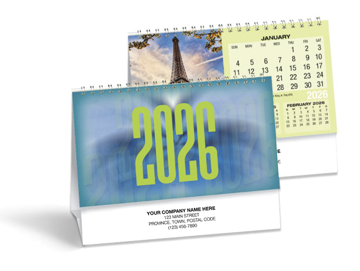 This 2026 desk calendar offers scenic views for your visual pleasure all year long.