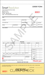 Custom printed business forms printed up to 2 ink colours, Made in Canada.