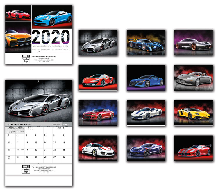 2021 Exotic Sports Car Calendars Bilingual Ref 4600B