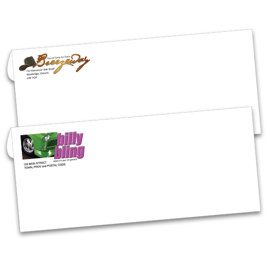Full colour window envelopes printed with your own logo or design.