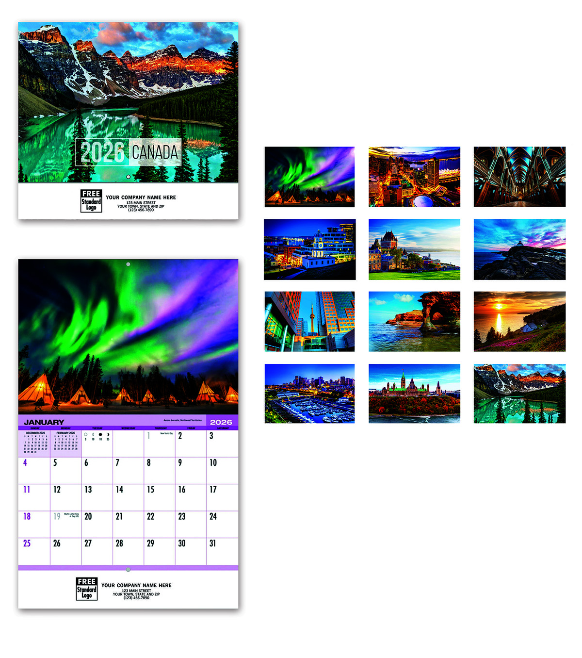 14 beautiful photos from coast to coast grace the new "Canada" appointment calendar.