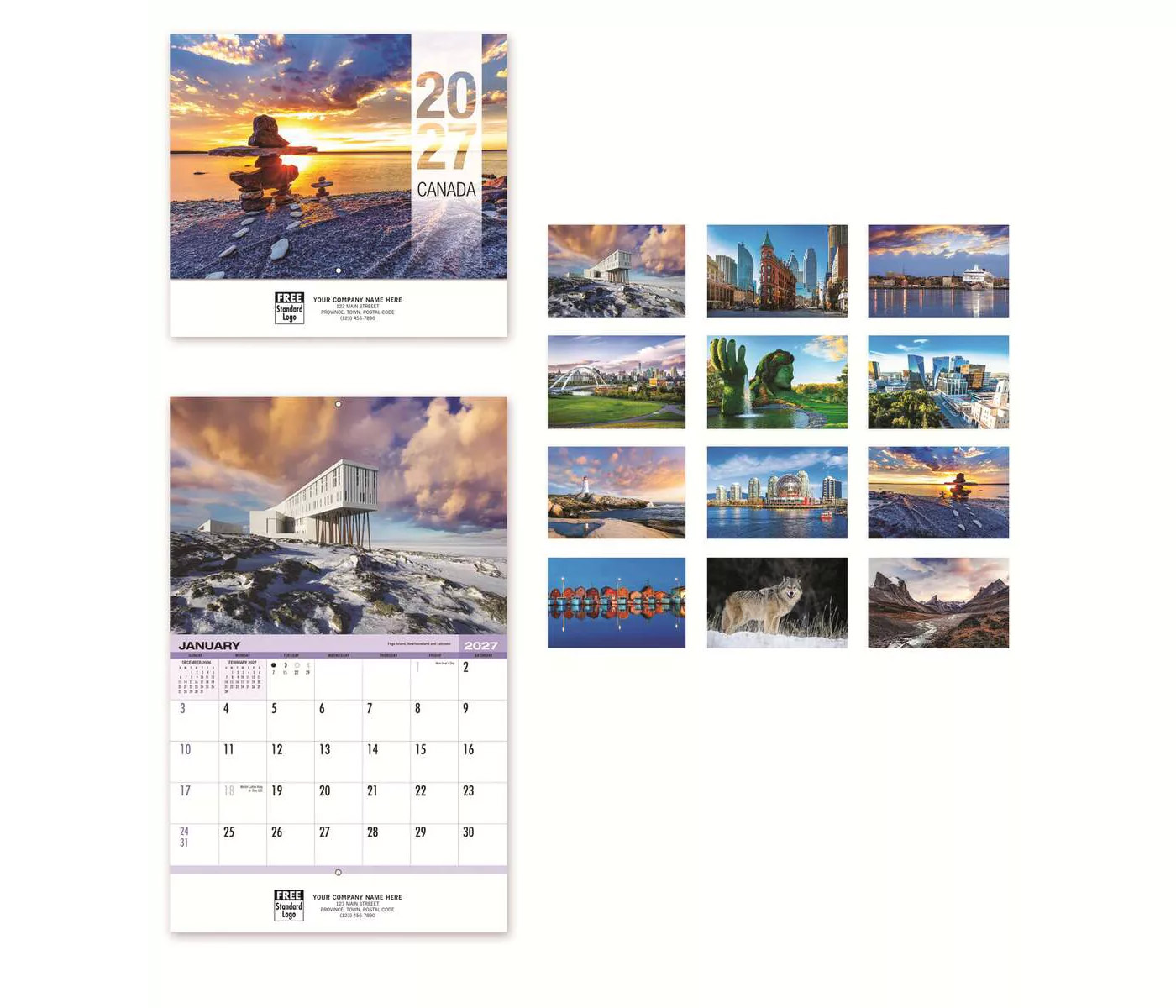 14 beautiful photos from coast to coast grace the new "Canada" appointment calendar.