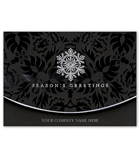 Wish your customers the very best with these elegant black linen Christmas Cards. Personalize on the front.
