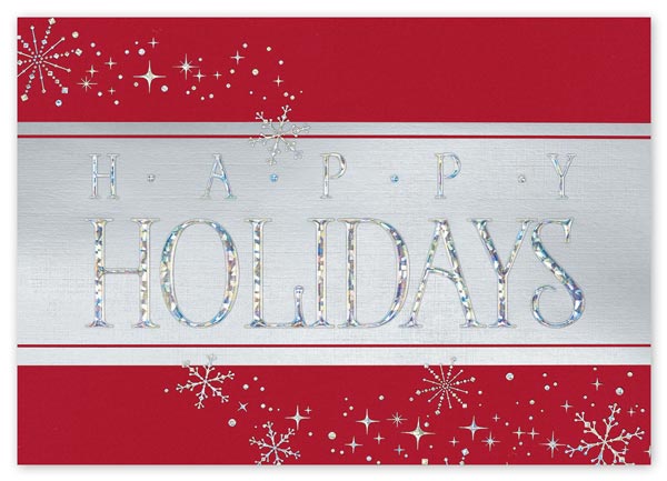 Share a celestial moment of peace and joy with the starry Sparkling Sentiment holiday card.