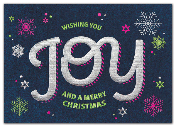 Artistry and energy come shining through with the All Around Joy Christmas Card.