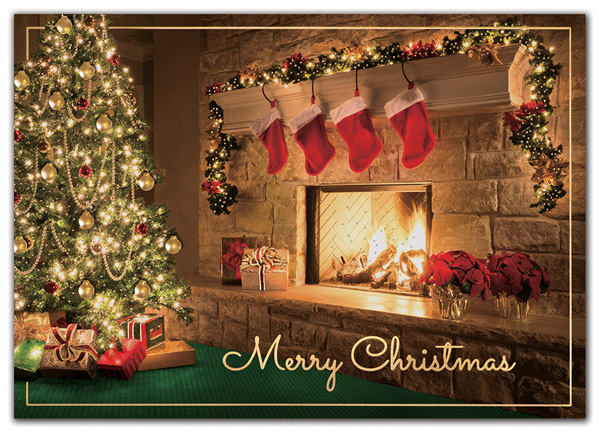 Splendid in its gold and red adornments, The Patiently Awaiting Christmas Card glows with anticipation.