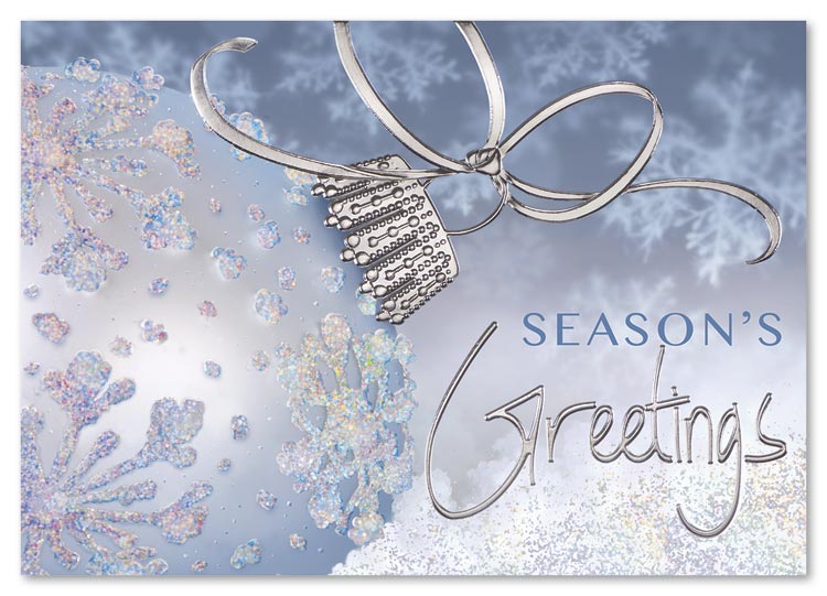 With its ethereal touches of silver and sparkle, the Blue Jewelled Holiday Card has an elegance and joy like no other.