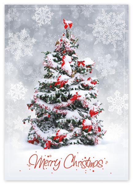 An enchanted forest of just one tree, the Christmas Surprise Christmas card is a joy to behold.