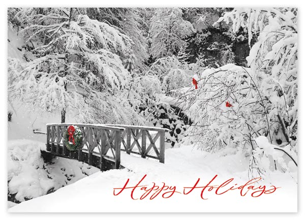 Send warm holiday greetings with this inviting and budget-friendly Peaceful Perch Card.