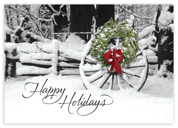 Send warm holiday greetings with this simply elegant, budget friendly card!