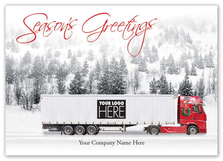 Beautiful Truck driver holiday card with personalization