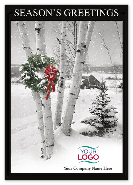 Snowscape Holiday Logo Cards