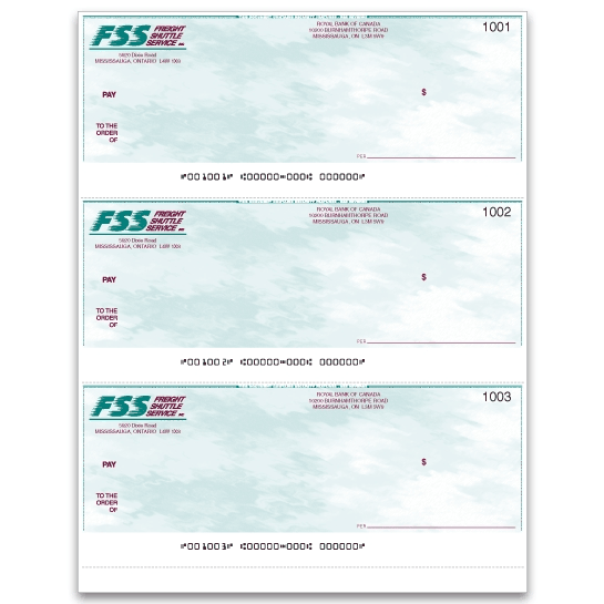 85113LA - Laser 3-to-a-Page Cheques, 2 Ink Colors