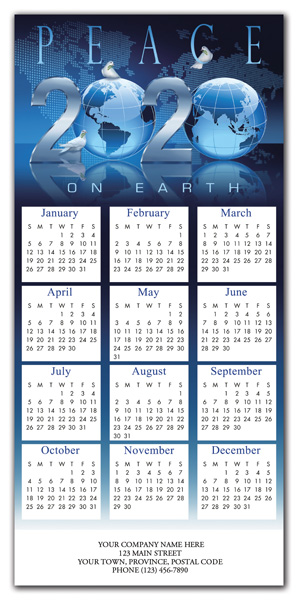 Promote your business with these 2020 calendar cards printed with the seasons of the year.