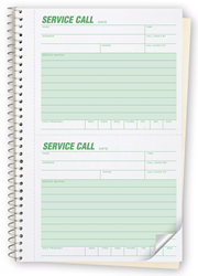 Service Call Forms - Spiral-Bound - 2 Slips per Page