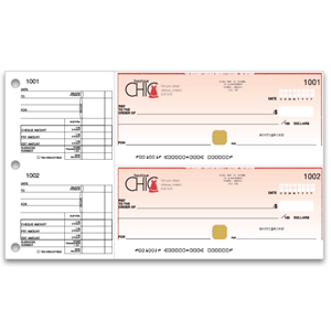 Custom Cheques, Two-To-a-Page, 3 Ink Colors