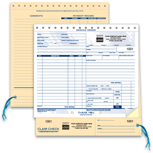 Service Orders with Claim Check and ID Tag