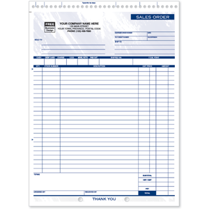 Custom Sales Order Forms, Triplicate
