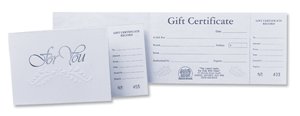 Silver Foil Embossed Gift Certificates