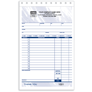 Custom Sales Receipts, Duplicate