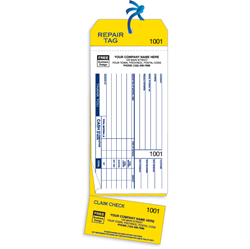 300 - 4-in-1 Carbon Copy Repair Tags with Claim Checks