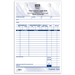 Auto Parts Order Forms, Triplicate Format