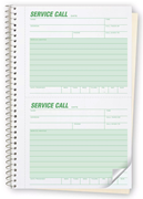 Service Call Forms - Spiral-Bound - 2 Slips per Page