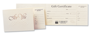 Gold Foil Embossed Gift Certificates