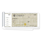 Custom gift certificate book with hologram security seal