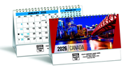 Spiral Desk Calendar - Canadian Scene Bilingual